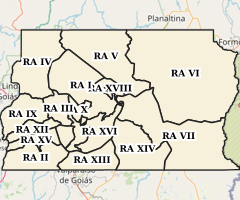 Limite das Regiões Administrativas do Distrito Federal em 1994